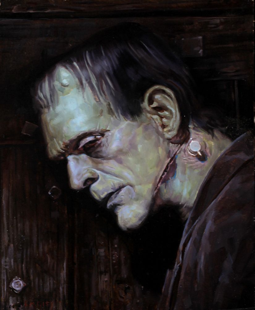 825x1000 The By E.m. Gist, 8x10, Oil On Board Paintings Erik - Monster Oil Painting