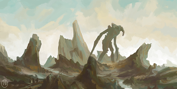 600x302 Giant Monster On Behance - Monster Painting