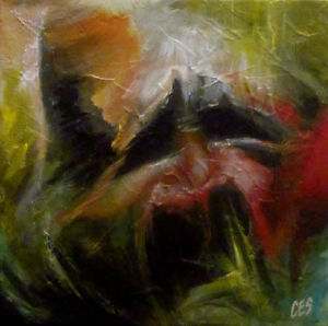 300x298 Orig. Halloween Painting By Ces - Monster Painting