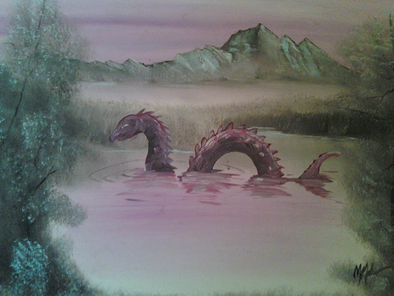 800x600 Adding Monsters To Thrift Store Paintings - Monster Painting