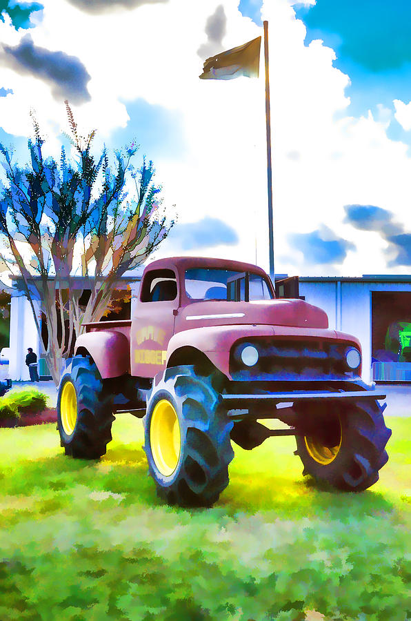 596x900 Monster Truck Painting By Jeelan Clark - Monster Truck Painting