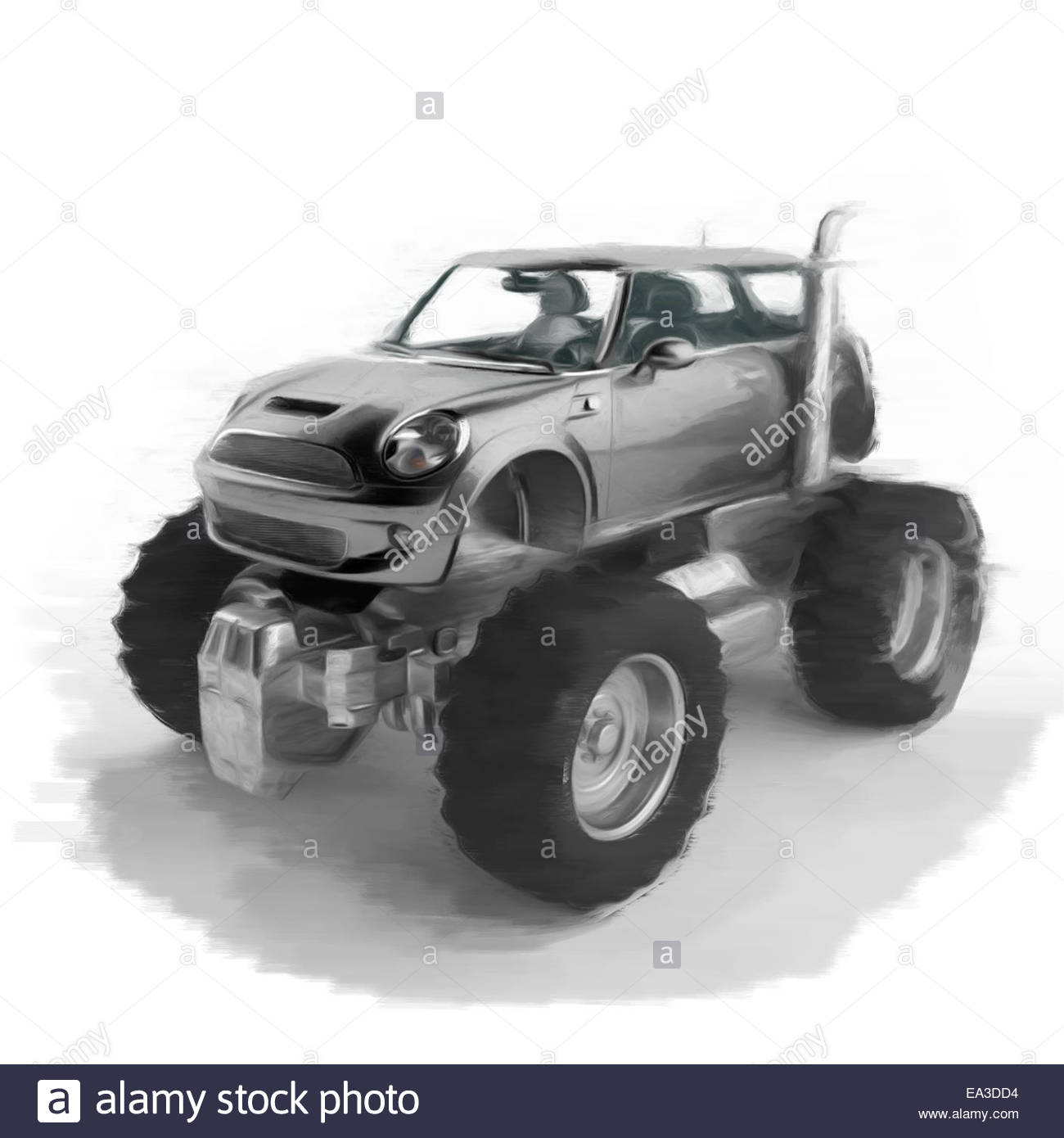 1300x1390 Watercolor Painted Monster Truck Concept Stock Photo 75064448 - Monster Truck Painting