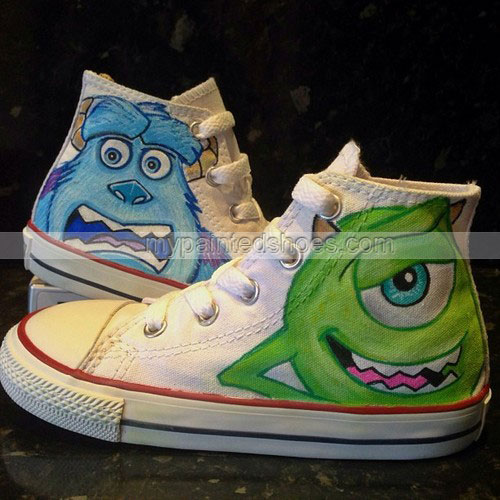 500x500 Monsters Inc Custom High Top Painted Canvas Shoes [Shoespro 670 - Monsters Inc Painting
