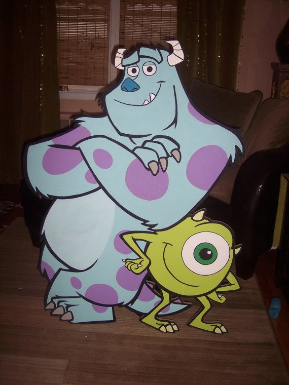 570x760 Monsters Inc Mike And Sully Painted Wall By Suspendedanimationny - Monsters Inc Painting