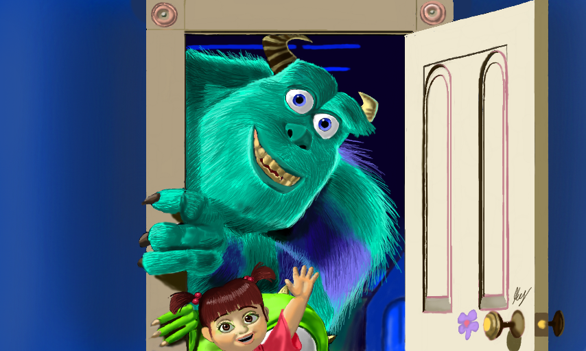854x512 Monsters Inc By Weaponx Art - Monsters Inc Painting