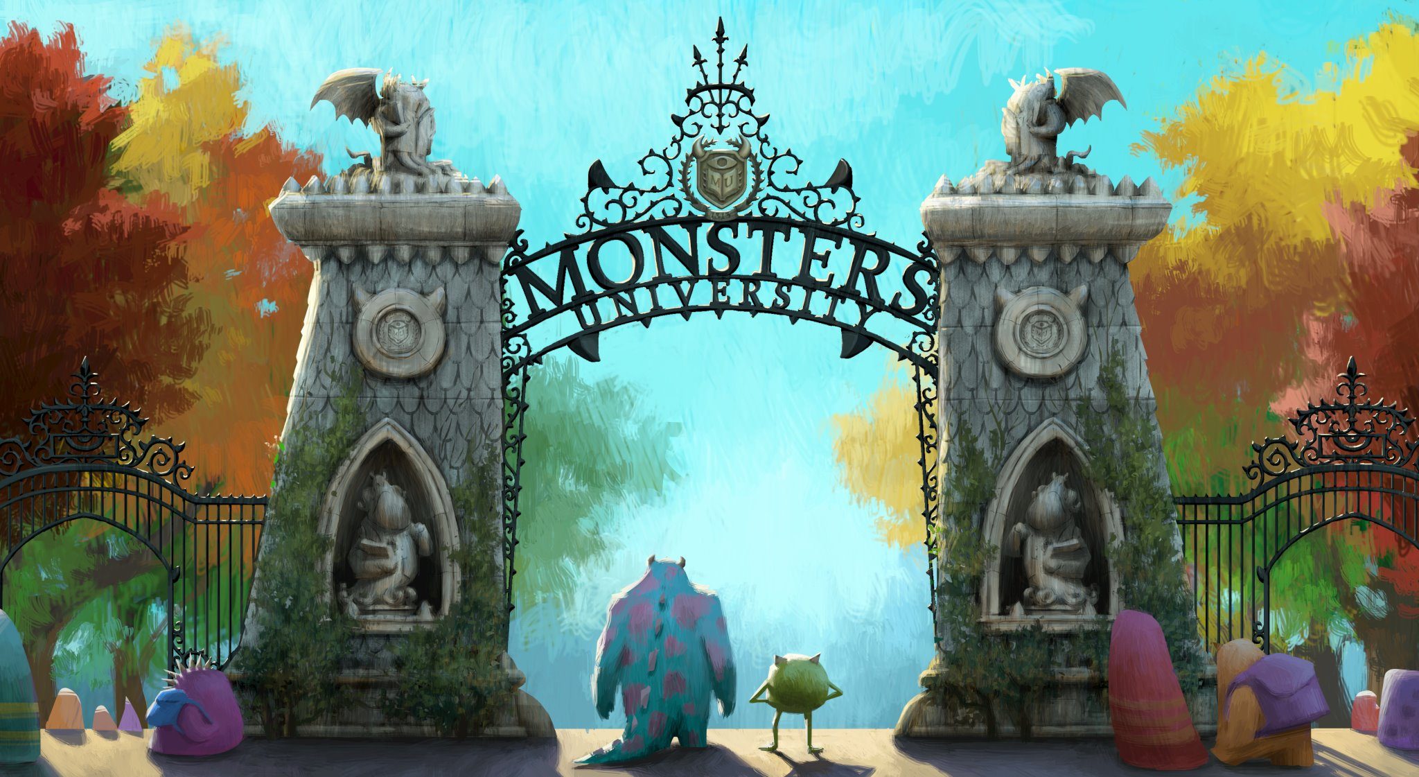 2048x1121 Monsters University Preview - Monsters Inc Painting