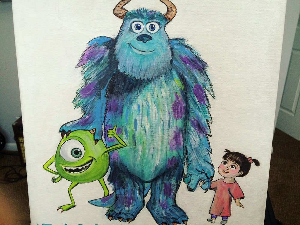 1000x750 Disney Doodle Monsters, Inc. Catie Bee - Monsters Inc Painting