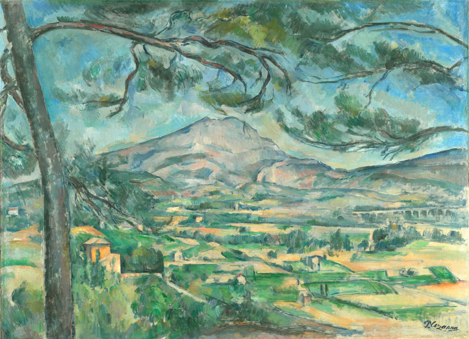 1600x1157 Paul Mount Sainte Victoire With A Large Pine - Mont Sainte Victoire Painting