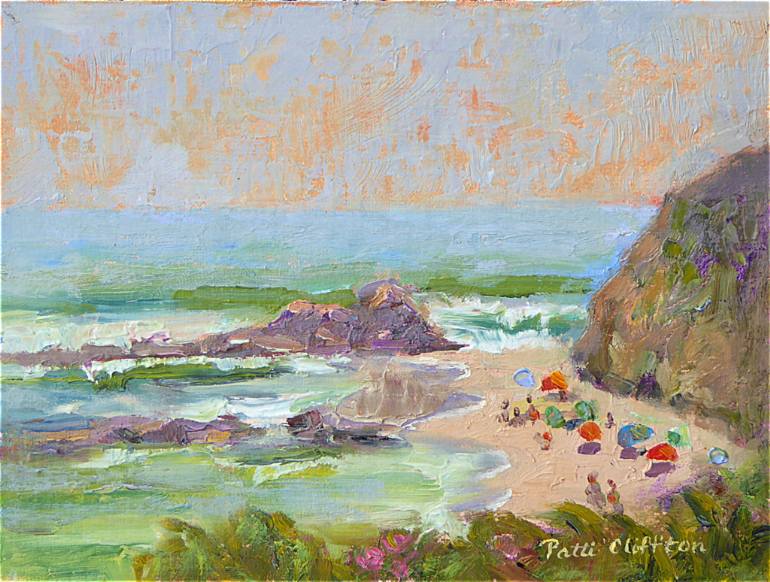 770x582 Saatchi Art Treasure Island View, Montage Painting By Patti Cliffton - Montage Painting
