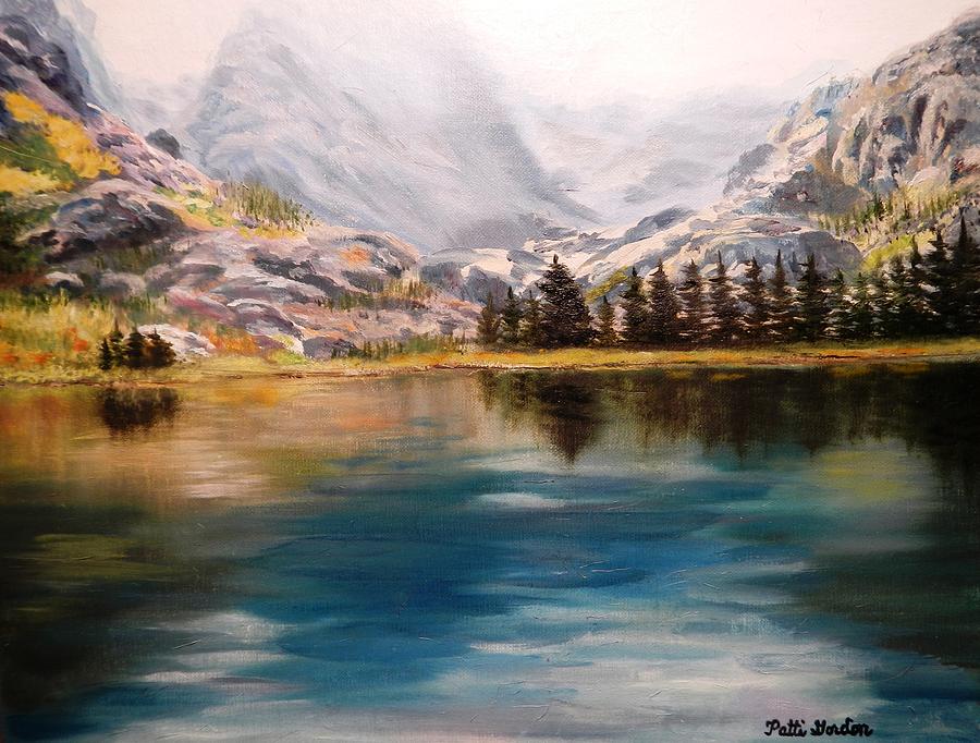 900x682 Montana Reflections Painting By Patti Gordon - Montana Painting