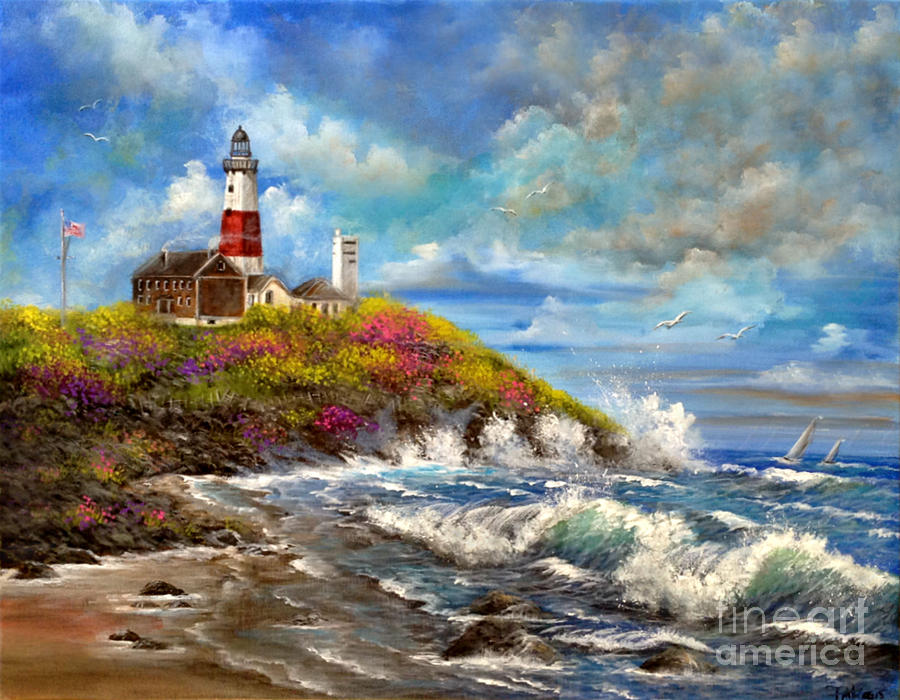 900x700 Montauk Lighthouse Painting By Patrice Torrillo - Montauk Lighthouse Painting