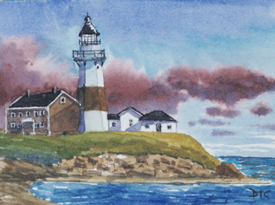 400x298 Artist Derek Collins Blog, Modern Impressionist Landscape - Montauk Lighthouse Painting