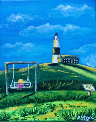375x476 Montauk Lighthouse Paintings For Sale Saatchi Art - Montauk Lighthouse Painting