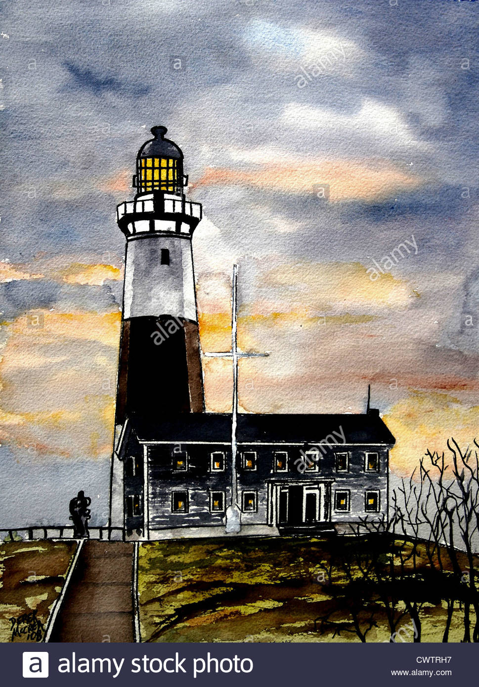 969x1390 Lighthouse Painting Montauk Point Stock Photo 50332499 - Montauk Lighthouse Painting