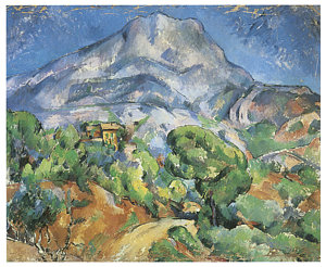 300x246 Monte Sainte Victoire Above The Tholonet Road Painting By Paul Cezanne - Monte Painting