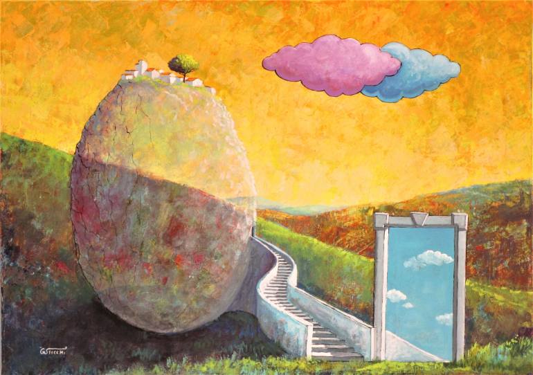 770x542 Saatchi Art L'Albero Sul Monte Painting By Giuseppe Sticchi - Monte Painting