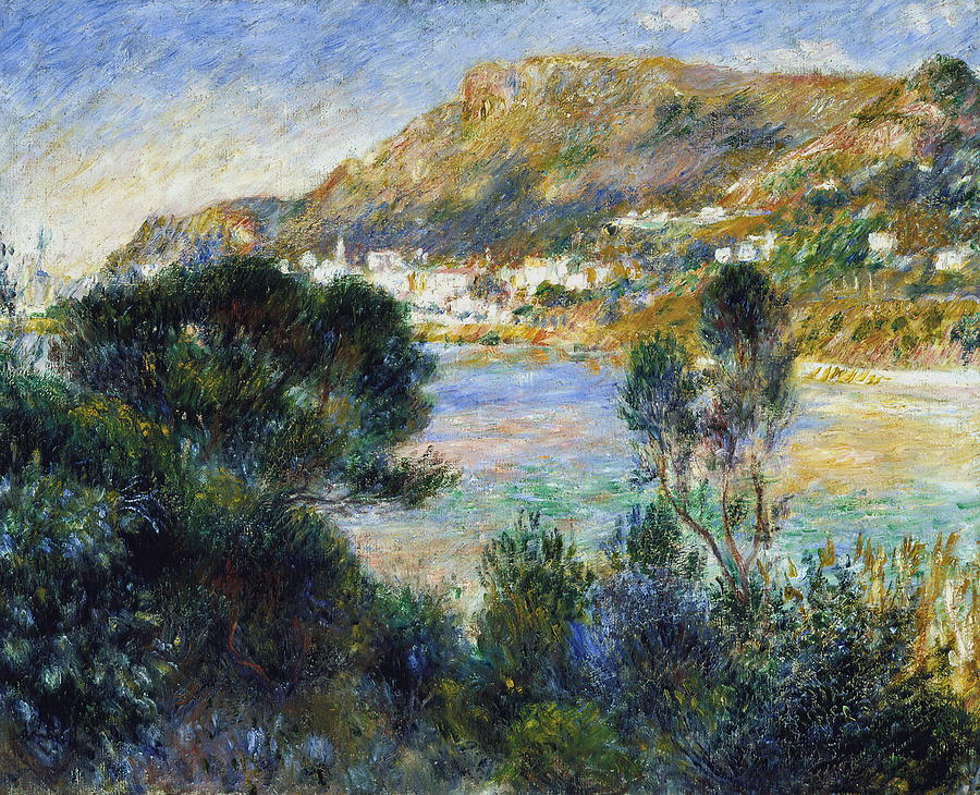 900x730 View From Cap Martin Of Monte Carlo Painting By Auguste Renoir - Monte Painting