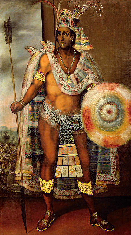 504x900 Portrait Of Montezuma Ii Painting By European School - Montezuma Painting