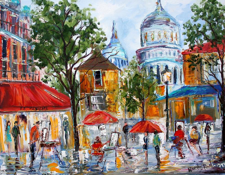 900x700 Montmartre Paris Painting By Karen Tarlton - Montmartre Painting