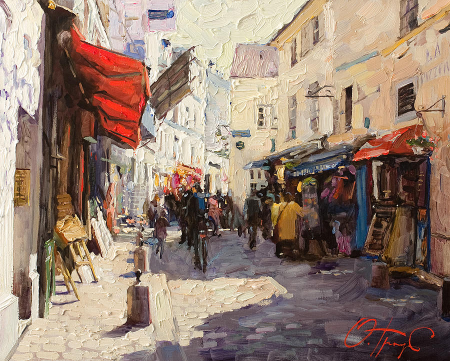 900x722 Sunny Montmartre Painting By Oleg Trofimoff - Montmartre Painting