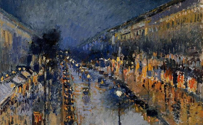 650x400 The Boulevard Montmartre - Montmartre Painting