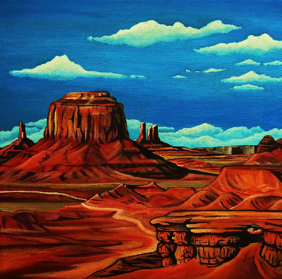 900x891 Monument Valley Painting By Lucy Deane - Monument Valley Painting