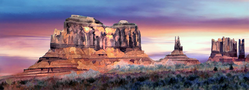 800x291 Monument Valley Paintingarizona Canvas Panoramanavajo History - Monument Valley Painting
