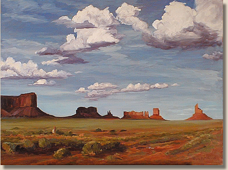461x344 Monument Valley Painting By Gwen Pentecost - Monument Valley Painting