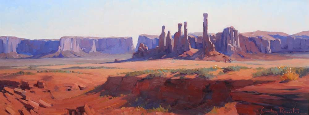 1000x374 Oil Paintings Of Monument Valley - Monument Valley Painting