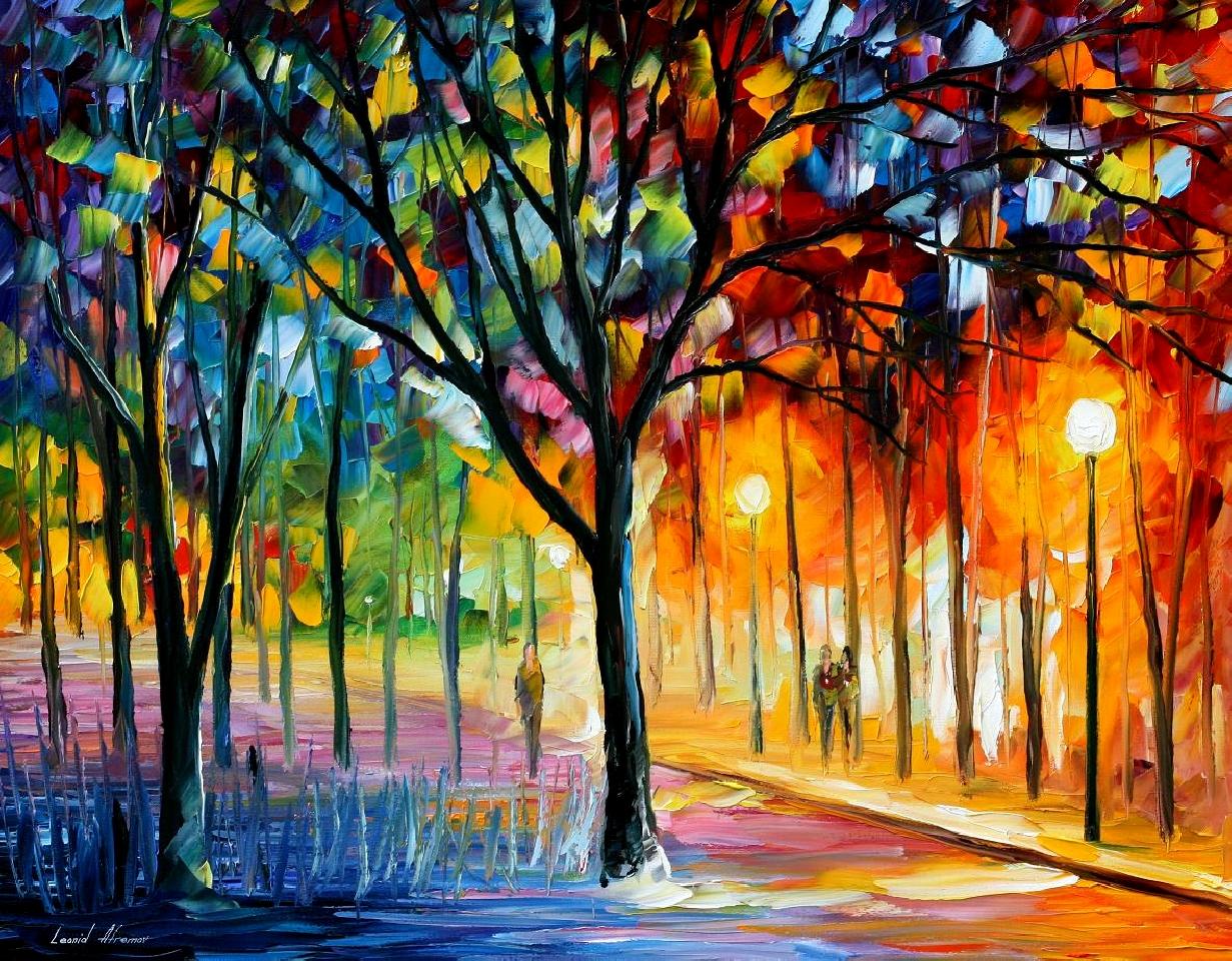 1231x960 Holiday Mood Palette Knife Oil Painting On Canvas By Leonid - Mood Painting