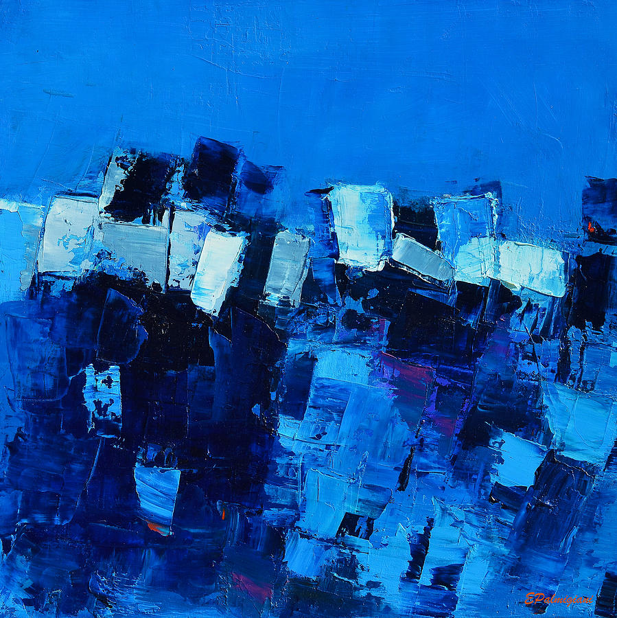 899x900 Mood In Blue Painting By Elise Palmigiani - Mood Painting