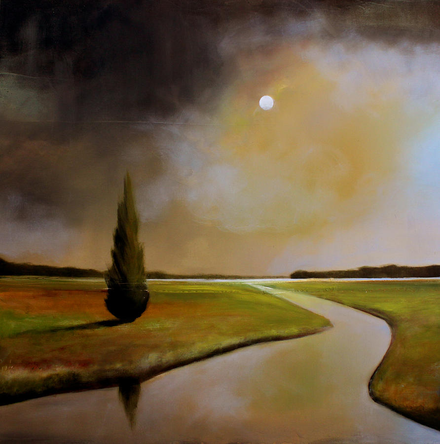 892x900 Moody River Painting By Toni Grote - Moody Painting