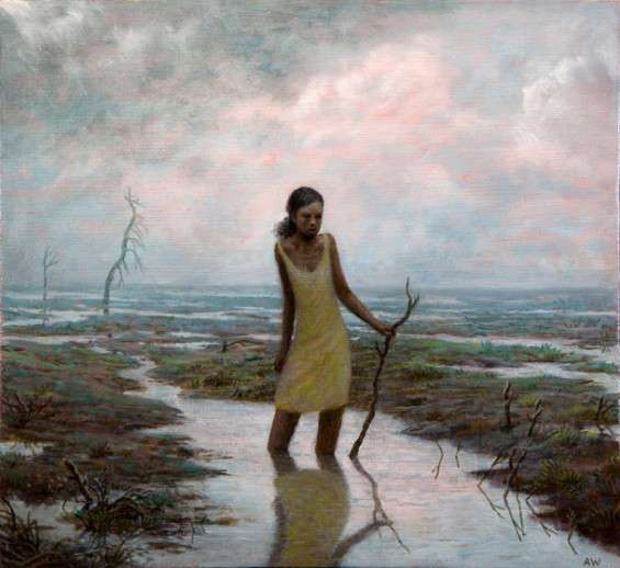 565x518 Aron Wiesenfeld's Emotional Paintings Of Young Women - Moody Painting