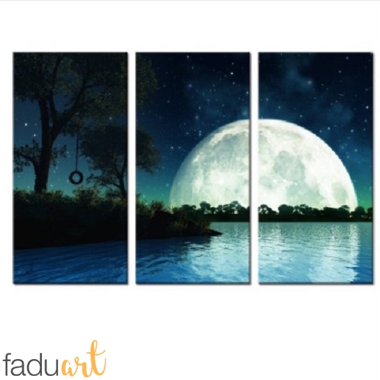 545x545 Moon And Stars Giant Seascape Wall Painting Fadu Art - Moon And Stars Painting