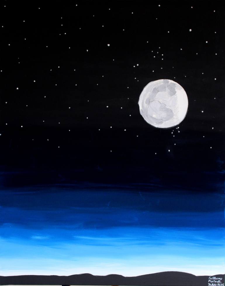 Moon And Stars Painting At PaintingValley Com Explore Collection Of Moon And Stars Painting