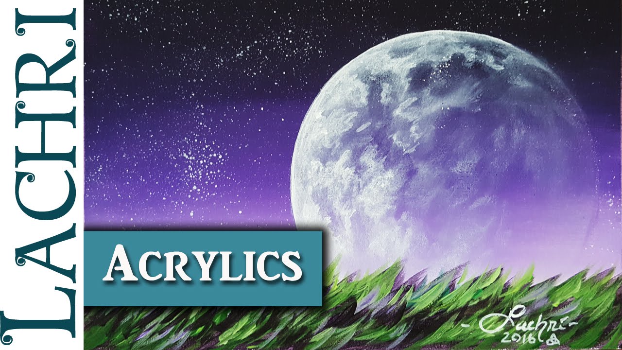 1280x720 How To Paint An Easy Moon And Stars In Acrylic - Moon And Stars Painting