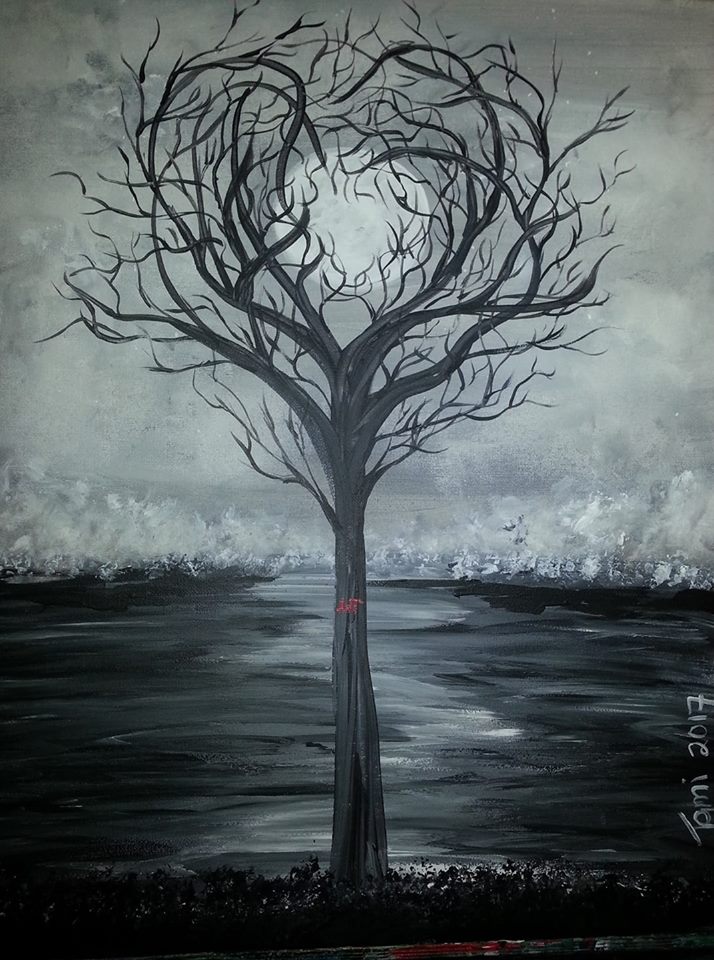 714x960 Moon Tree Cheers - Moon And Tree Painting