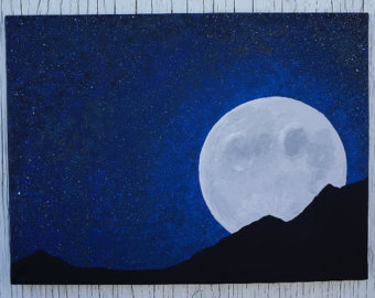 Moon Canvas Painting at PaintingValley.com | Explore collection of Moon ...