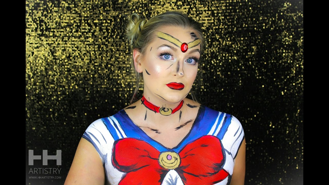1280x720 Sailor Moon Makeup And Body Paint - Moon Face Painting