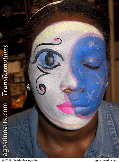 500x684 Face Painting Gallery Materials For The Arts Halloween Party - Moon Face Painting