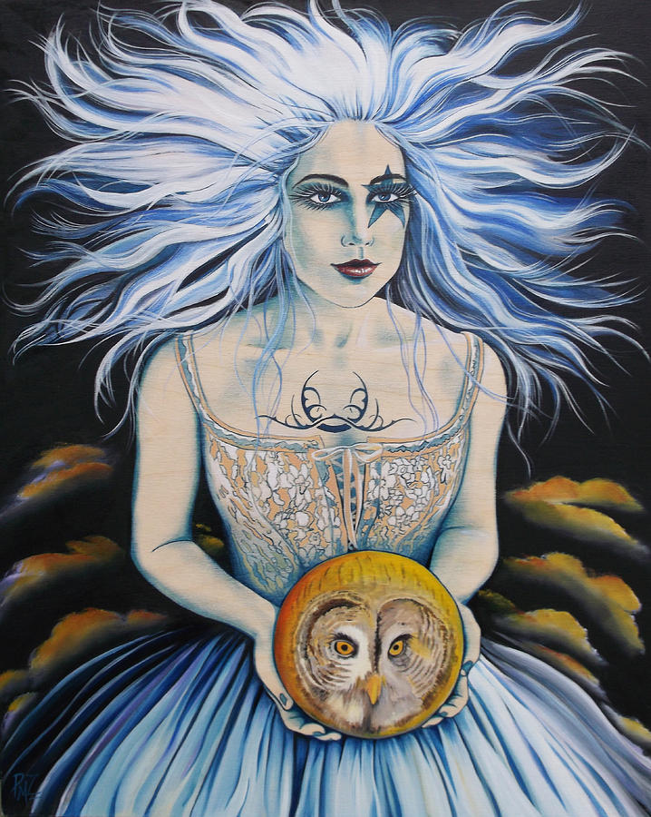 718x900 Lillith A Moon Goddess Painting By Patrushka Pmz - Moon Goddess Painting