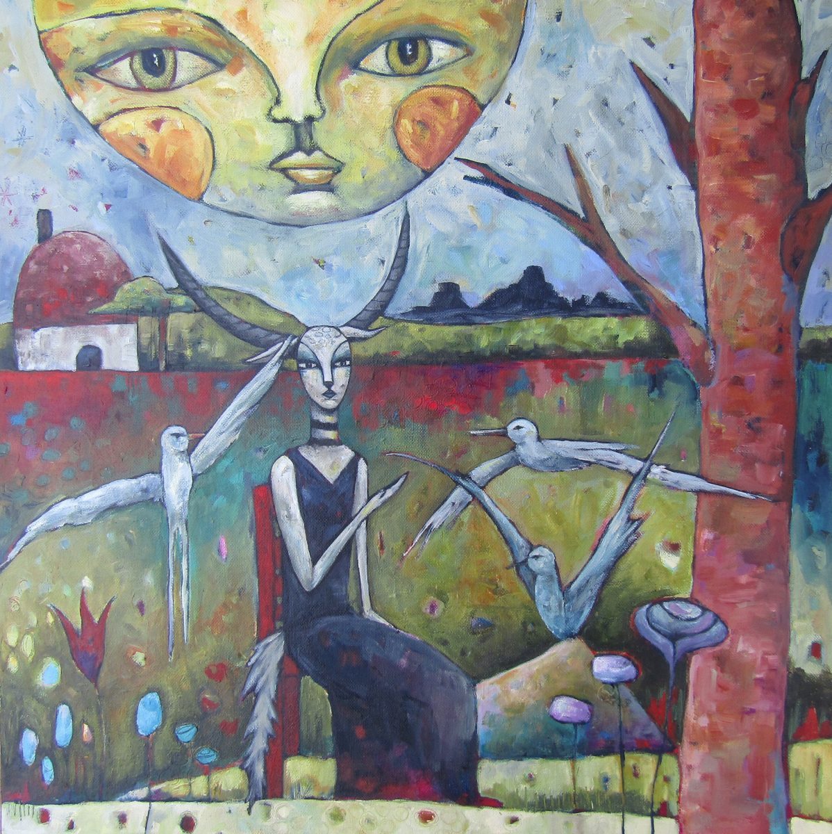 1198x1200 Moon Goddess Heather Gerni - Moon Goddess Painting