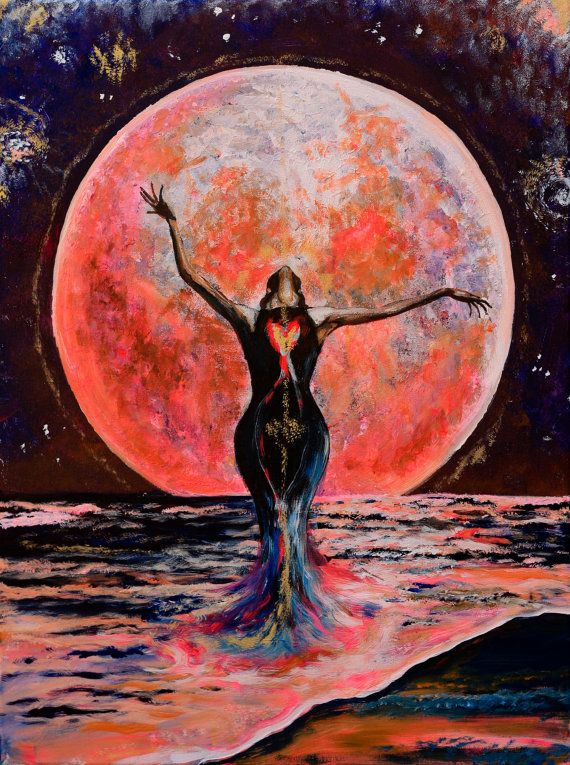 570x765 Moon Goddess. Acrylic Painting On Canvas By Isabelbryna My - Moon Goddess Painting