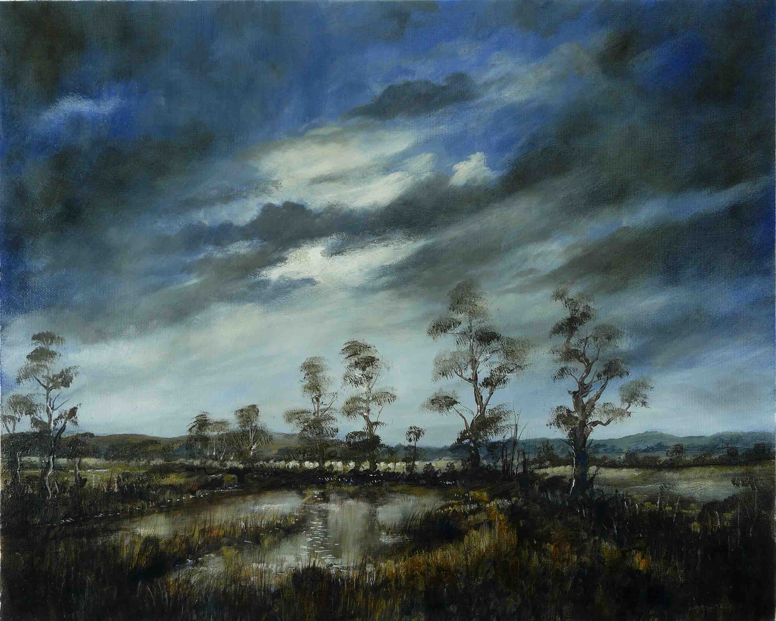 2700x2160 Moon Shadows Oil Painting Pictures - Moon Oil Painting