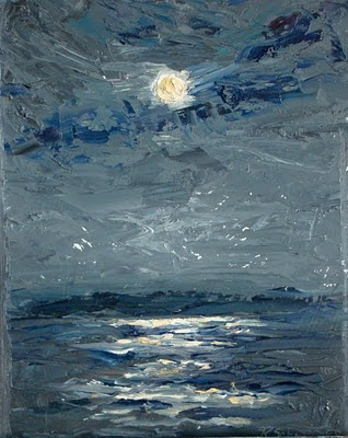 318x400 Paint Charleston Daily Winter Wolf Moon - Moon Oil Painting