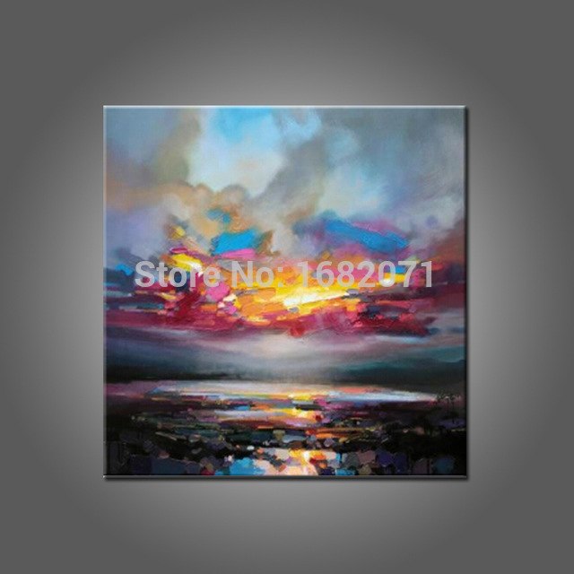 640x640 Wholesale Abstract Modern Midnight Seascape Moon Oil Painting - Moon Oil Painting