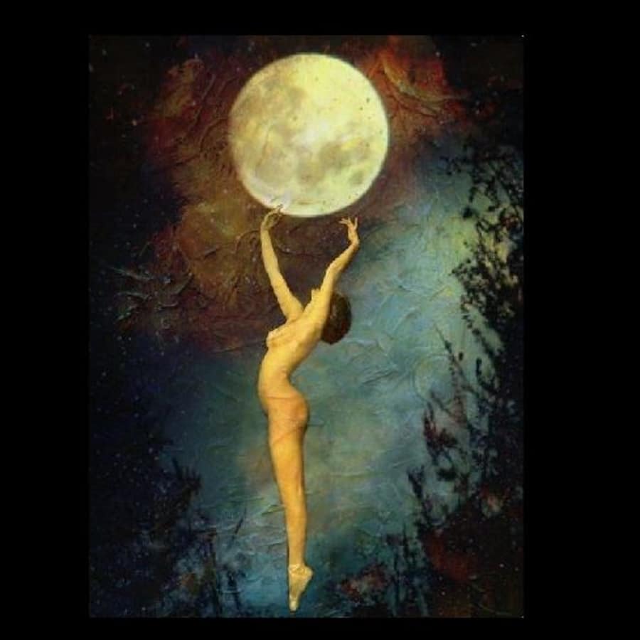 900x900 Full Moon Oil Painting Obby - Moon Oil Painting