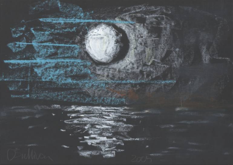 770x545 Saatchi Art Ocean Moon Ii Painting By Phillip O'Sullivan - Moon Over Ocean Painting