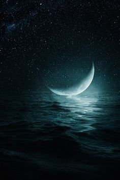 Moon Over Ocean Painting at PaintingValley.com | Explore collection of ...