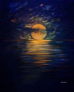 236x293 Moon Over Water Painting. Acrylic On Canvas. Art Junk To Try - Moon Over Water Painting